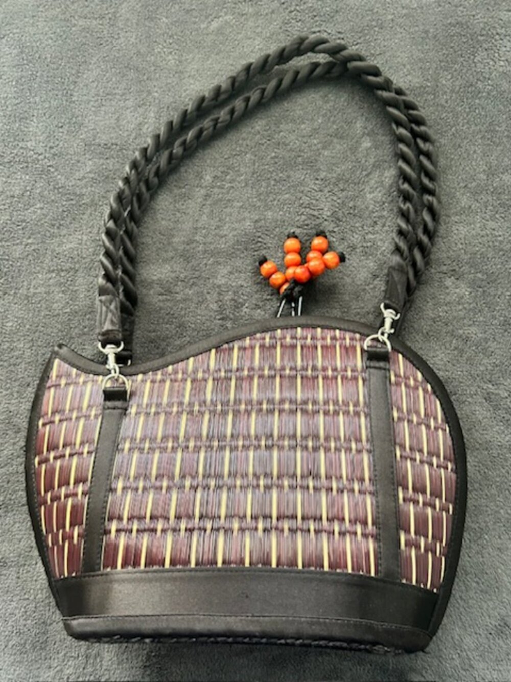 Baskets of Cambodia Saraye Purse – Woven Grass Boho Handbag - Picture 2 of 6